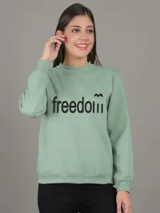 Jinfo Typography Printed Fleece Sweatshirt