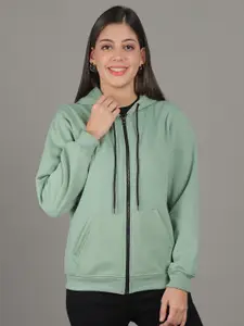 Jinfo Hooded Front-Open Fleece Sweatshirt