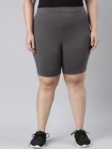 Go Colors Plus Size Women Slim Fit Sports Shorts
