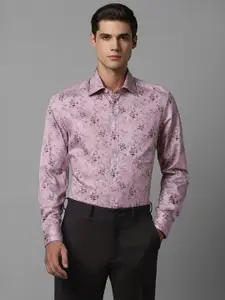 Louis Philippe Men Pink Floral Opaque Printed Formal Shirt