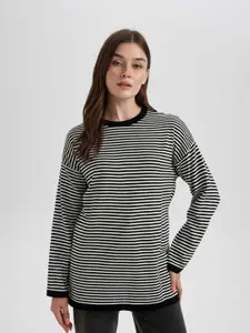 DeFacto Striped Acrylic Pullover Sweater