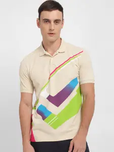 Allen Solly Geometric Printed Polo Collar Pure Cotton T-shirt