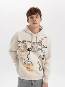 DeFacto Abstract Printed Hooded Pullover
