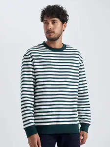 DeFacto Striped Round Neck Pullover Sweatshirt