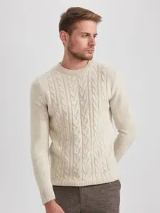 DeFacto Cable Knit Self Design Acrylic Pullover