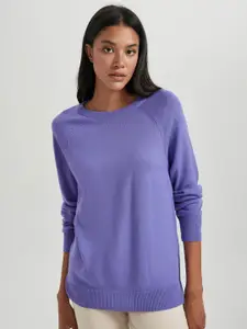 DeFacto Raglan Sleeves Longline Acrylic Pullover Sweater