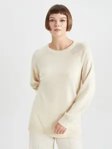 DeFacto Round Neck Raglan Sleeves Acrylic Sweater