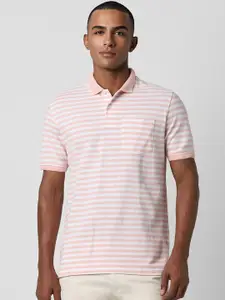 Peter England Striped Polo Collar T-shirt