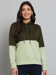 Funday Fashion Colourblocked Fleece Hooded Pullover Sweatshirt