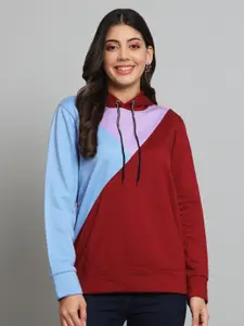 Funday Fashion Colourblocked Hooded Fleece Pullover Sweatshirt