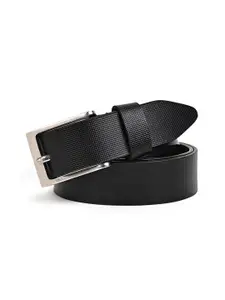 The Roadster Lifestyle Co. Men Black Textured Leather Belt