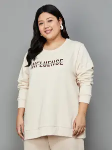 Nexus by Lifestyle Plus Size Typography Printed Cotton Sweatshirt