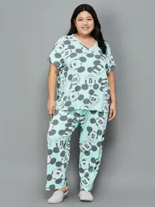 Nexus by Lifestyle Plus Size Mickey Mouse Printed Night Suit