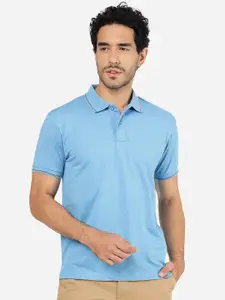 Greenfibre Micro Ditsy Printed Slim Fit Polo Collar Cotton T-shirt