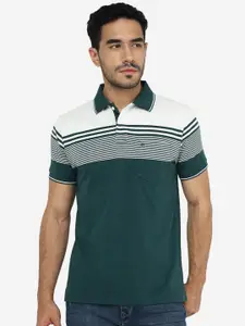 Greenfibre Striped Polo Collar Pocket Cotton Slim Fit T-shirt