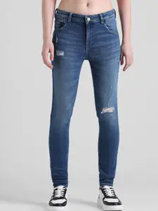 ONLY Women Skinny Fit Slash Knee Light Fade Pure Cotton Jeans