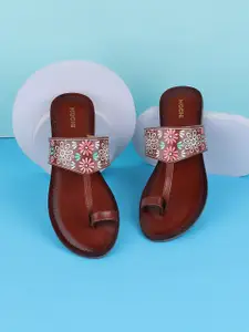 Mochi Printed Leather One Toe Flats