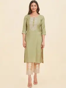 Maybell Floral Embroidered Straight Kurta