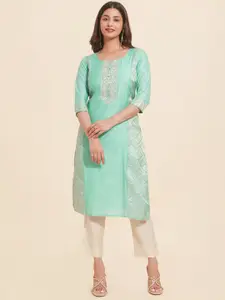 Maybell Floral Embroidered Silk Kurta