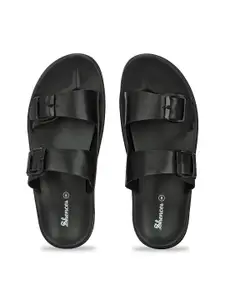 SHENCES Textured Comfort Sandals With Buckles