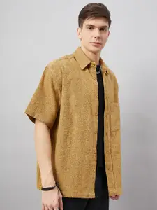 CHIMPAAANZEE Self Design Oversized Casual Shirt