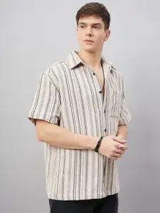 CHIMPAAANZEE Vertical Stripes Oversized Casual Shirt
