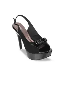 Metro Bow Detail Open Toe Stiletto Heels