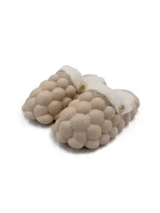 JENNA Women Self Design Fur Warm Winter Room Slippers