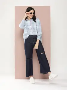 Harvard Women Tartan Checked Cotton Casual Shirt