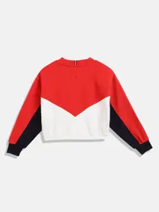 Tommy Hilfiger Girls Colourblocked Pullover Sweatshirt
