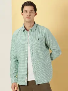 Thomas Scott Micro Checks Classic Slim Fit Cotton Casual Shirt
