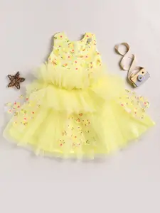 Toonyport Girls Embellished Net Fit & Flare Dress