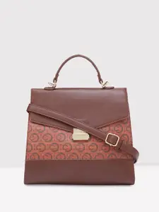 Caprese Floral Printed Leather Structured Satchel