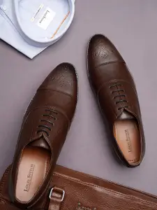 LOUIS STITCH 
Men Brunette Brown Formal Lace Up Derby Shoes