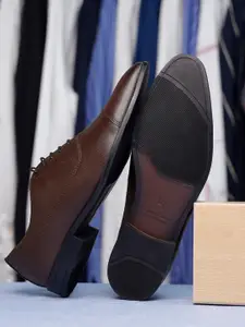 LOUIS STITCH 
Men Brunette Brown Formal Lace Up Derby Shoes