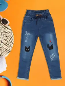 A-Okay Girls Clean Look Embroidered Slim Fit Cotton Denim Jeans