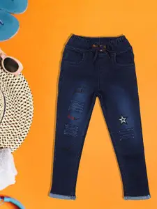 A-Okay Girls Slim Fit High-Rise Low Distress Jeans