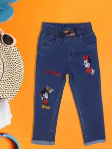 A-Okay Girls Clean Look Embroidered Slim Fit Cotton Denim Jeans