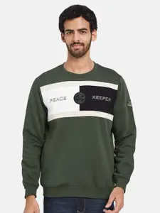 Octave Typography Printed Fleece Pullover Sweatshirt