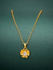 Ramdev Art Fashion Jwellery Gold-Plated Pendant With Chain