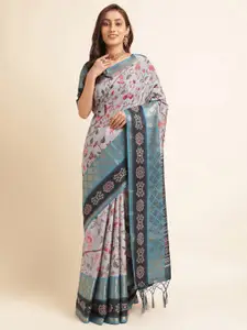 Mitera Floral Printed Pure Silk Saree