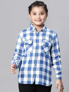 Oxolloxo Girls Relaxed Gingham Checked Cotton Casual Shirt