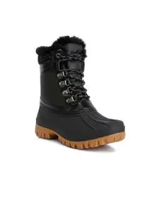 London Rag Women Capucine Fur Collar Mid-Top Winter Boots