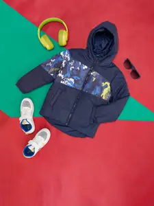 YU by Pantaloons Boys Graphic Printed Hooded Padded Jacket