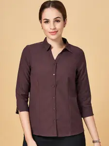 Annabelle by Pantaloons Spread Collar Opaque Formal Shirt
