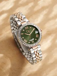 GC GUESS COLLECTION Flair Crystal Green Round Dial Women Analog Watch - Z01010L9MF