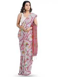 WoodenTant Floral Printed Pure Cotton Saree
