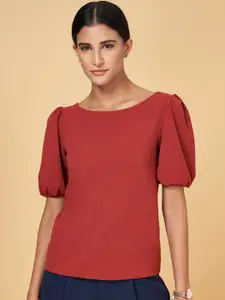Annabelle by Pantaloons Round Neck Puff Sleeves Top
