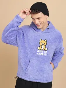 HIGHLANDER Graphic Printed Oversized Drop Shoulder Hooded Sweatshirt