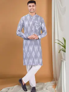 SHIWAM ETHNIX Ikat Printed Regular Kurta with Pyjamas